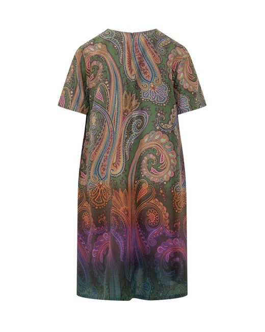 Etro Multicolor Elegant Etched Pattern Gown
