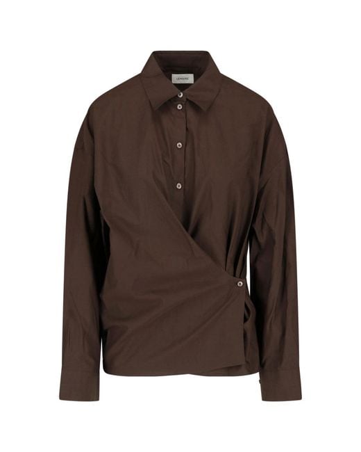 Lemaire Brown Wrap Front Button-Up Shirt