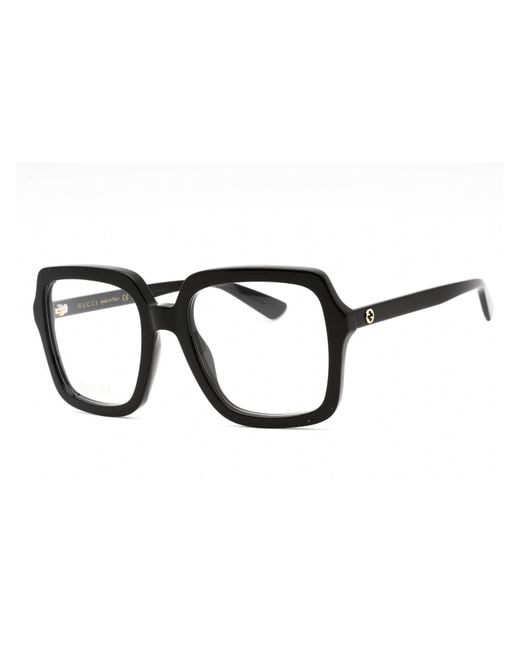 Gucci Black Acetate Rectangular Eyeglasses
