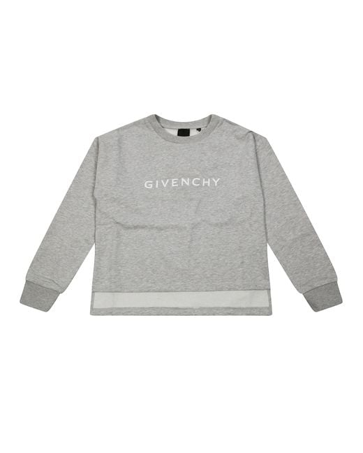 Givenchy Gray Crop Logo Sweatshirt