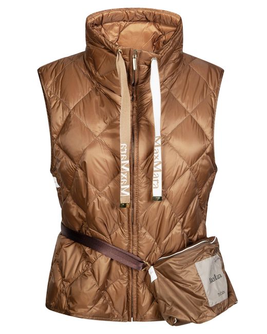 CUBE MAX MARA Brown Sleeveless Padded Jacket