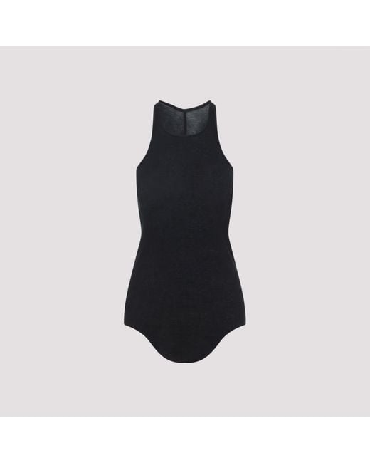 Rick Owens Blue Basic Rib Tank Top