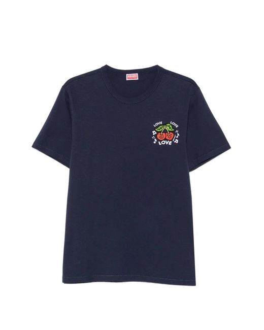 KENZO Blue Cherry Patch T-Shirt for men