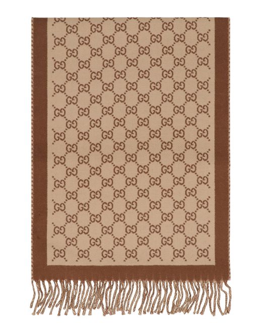 Gucci Natural Wool Scarf Gg
