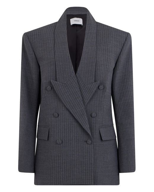 Coperni Black Pinstriped Double-Breasted Blazer