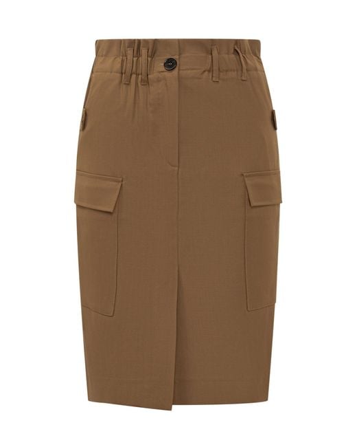 IRO Brown Cargo Mini Skirt