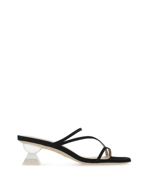 Stuart Weitzman White Lucite Sculpt Flat Sandals