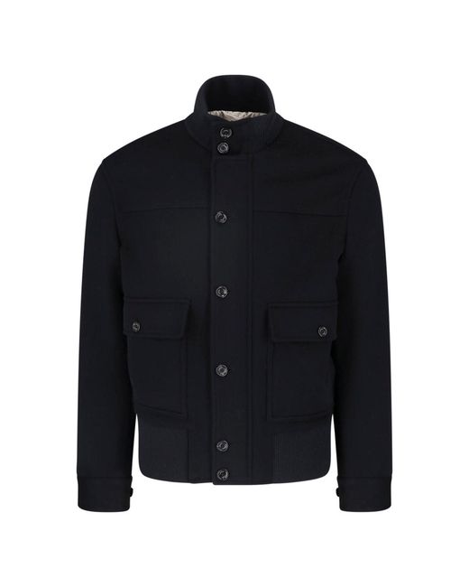 Lardini Black Wool-Cashmere Button Front Jacket for men