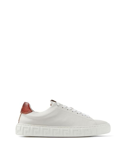 Versace White Greca Leather Sneakers