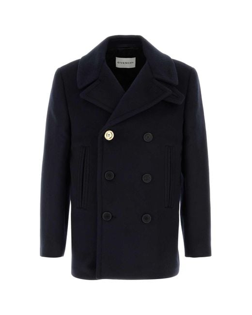 Givenchy Blue Midnight Wool Coat for men