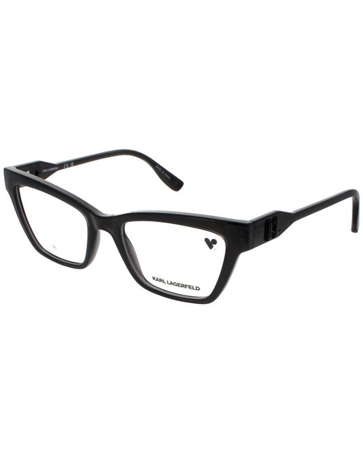 Karl Lagerfeld Black Rectangular Eyeglasses, 53Mm