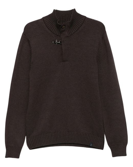 Fay Black Virgin Wool Sweatshirt for men