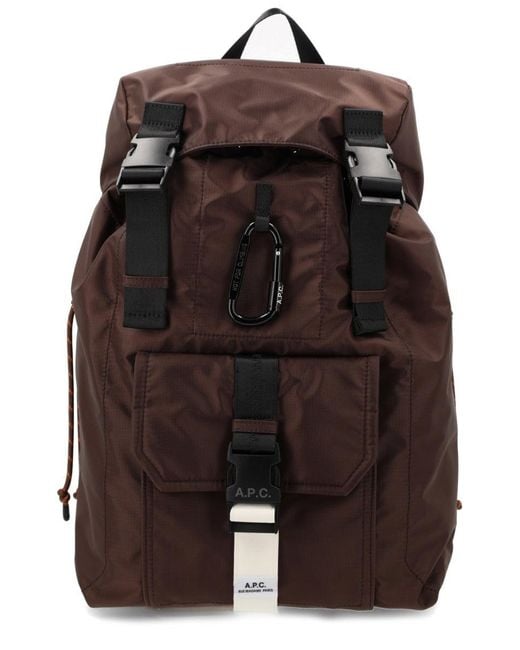 A.P.C. Black Backpack "Trek" With Logo for men