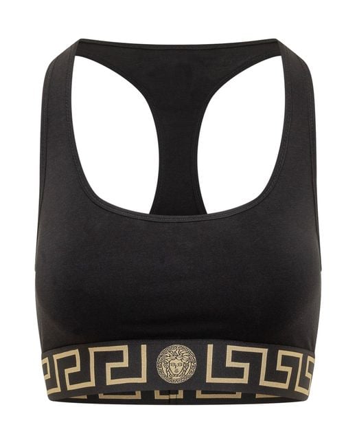 Versace Black Elegant Stretch Bra