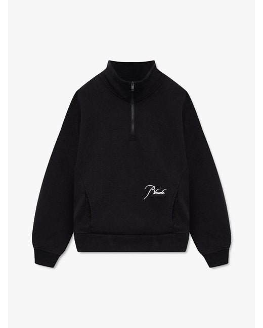 Rhude Blue Classique Quarter Zip Sweater for men