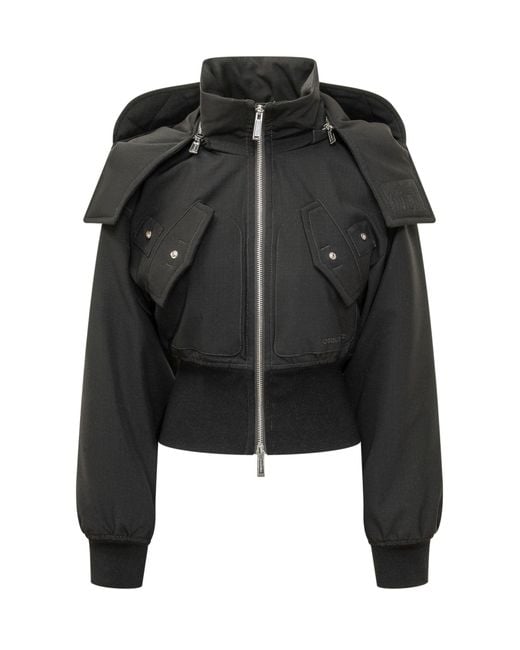 DSquared² Black Elevated Mini Puffer Jacket