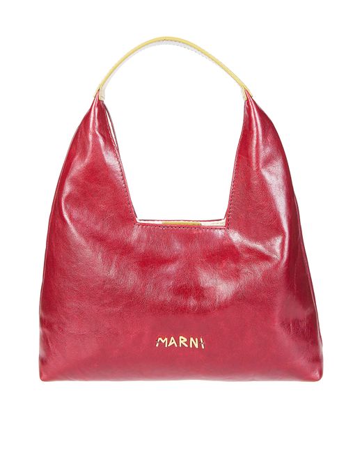 Marni Red Mini Leather Shoulder Bag
