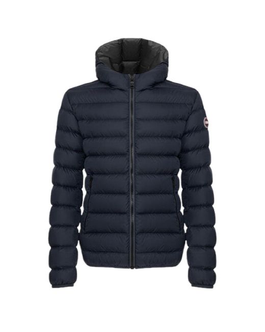 Colmar Blue Sporty Down Jacket With Fixed Hood for men
