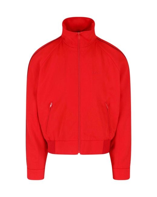 Marni Red Zip-Up High Neck Wool Jacket for men