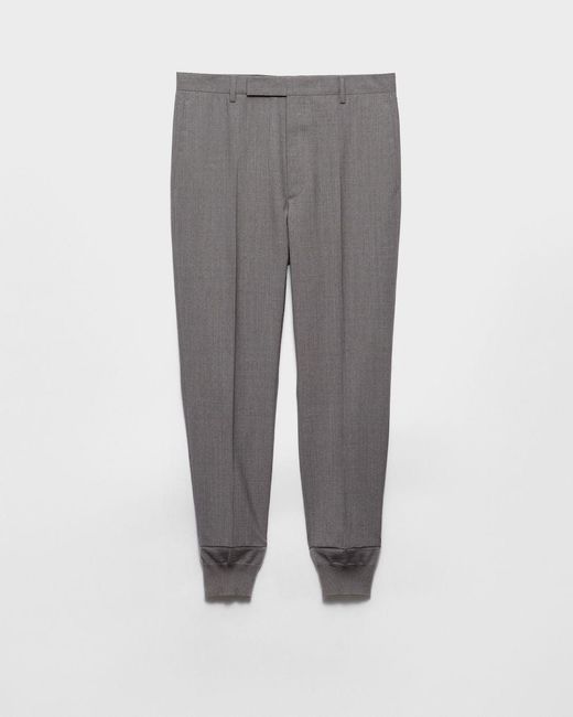 Prada Gray Wool Sweatpants for men