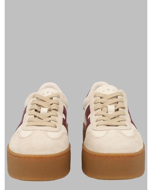 Hogan Natural Platform Suede Sneakers