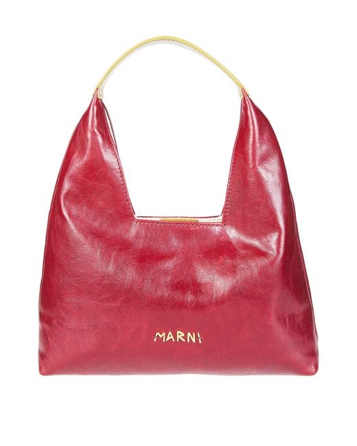 Marni Red Mini Leather Shoulder Bag