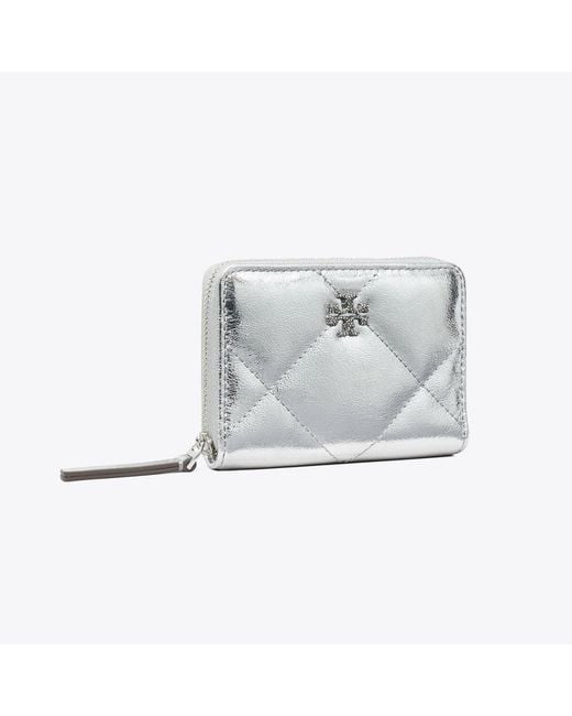 Tory Burch White Mini Zip Wallet