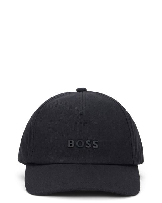 Boss Black Baseball Cap With Curved Visor for men