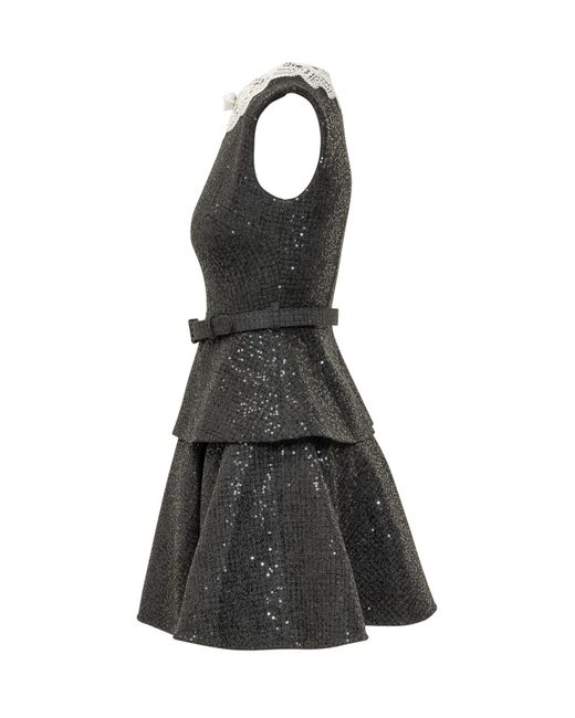 Self-Portrait Black Chic Sequin Mini Dress