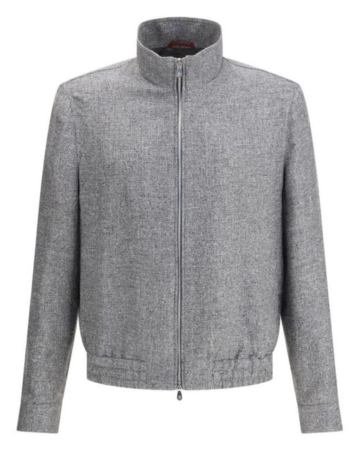 Brunello Cucinelli Gray Bomber Jacket With Zip for men