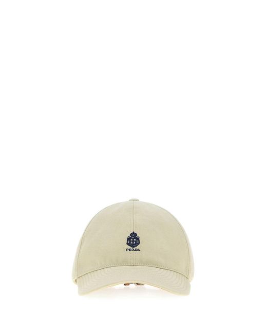 Prada Metallic Cotton Baseball Cap For for men