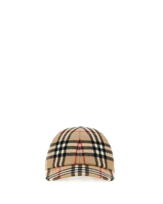 Burberry Metallic Wool Check Baseball Cap