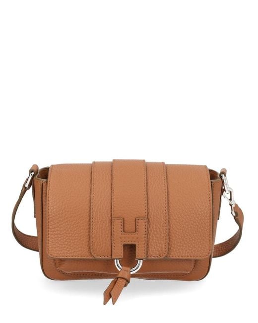 Hogan Brown Trend Flap Bag For