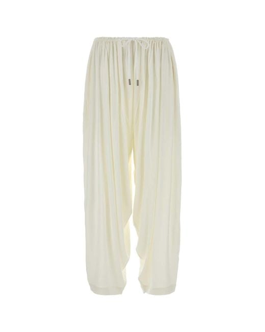 Co. White Elasticated Waist Gathered Pant