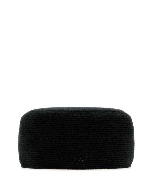 The Row Black Cashmere Perleaf Hat