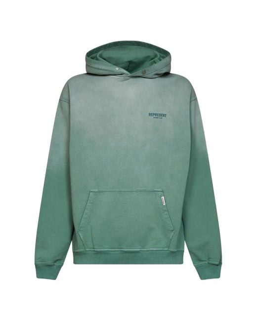 Represent Green Graphic Pullover Hoodie for men
