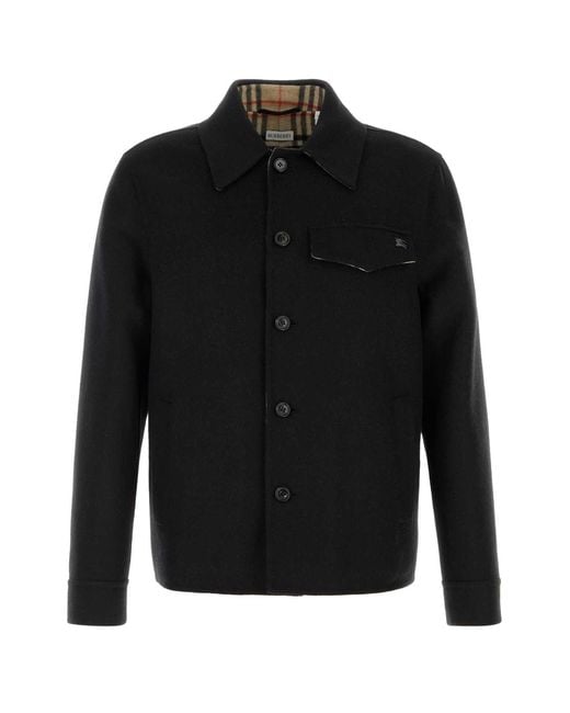 Burberry Black Wool Jacket for men