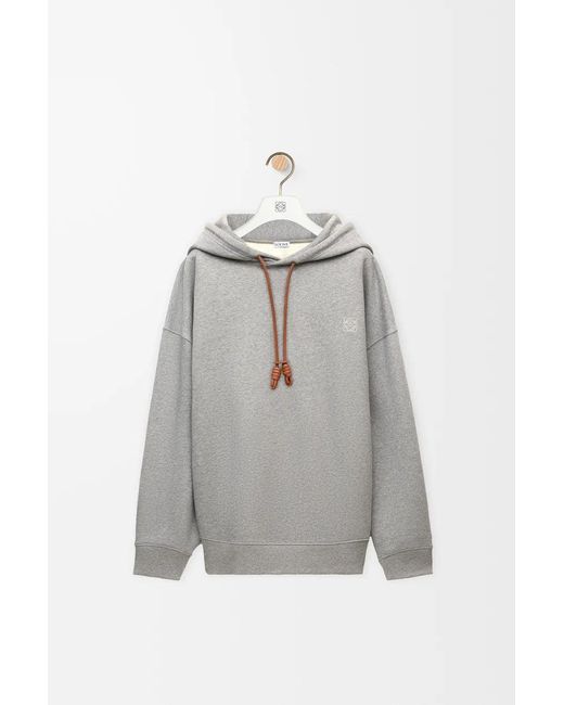 Loewe Gray Logo Pullover Hoodie for men