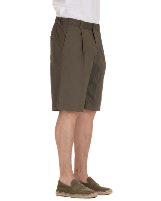 Herno Green Casual Mini Shorts for men