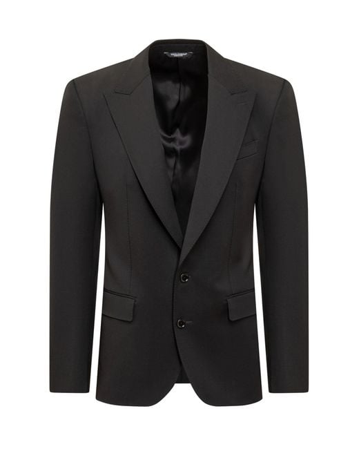 Dolce & Gabbana Black Mini Structured Wool Blazer