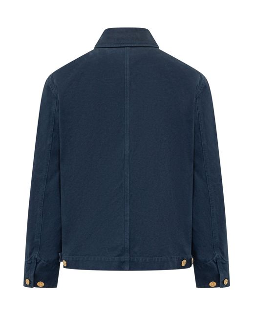 Versace Blue Utility Jacket With Pocket