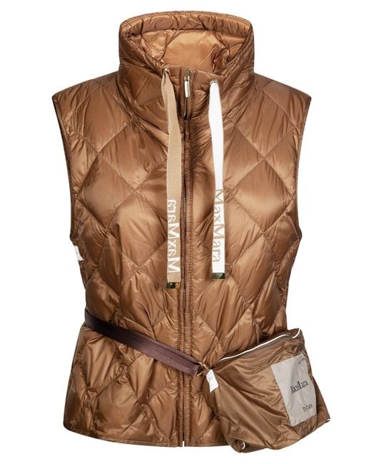 CUBE MAX MARA Brown Sleeveless Padded Jacket