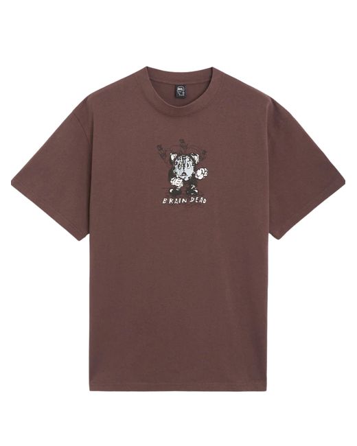 Brain Dead Brown Graphic Short Sleeve T-Shirt for men