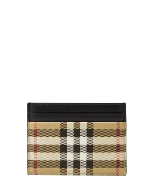 Burberry Black Check Card Holder for men