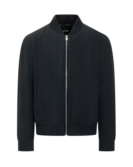 Boss Black Combo Zip Front Bomber Jacket