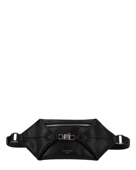 Dolce & Gabbana Black Leather Belt Bag for men