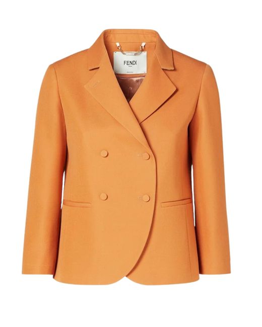 Fendi Orange Jacket Wool