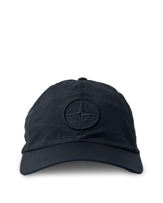Stone Island Blue Compass-Patch Baseball Cap for men