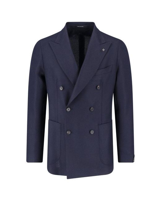 Tagliatore Blue Double-Breasted Blazer for men