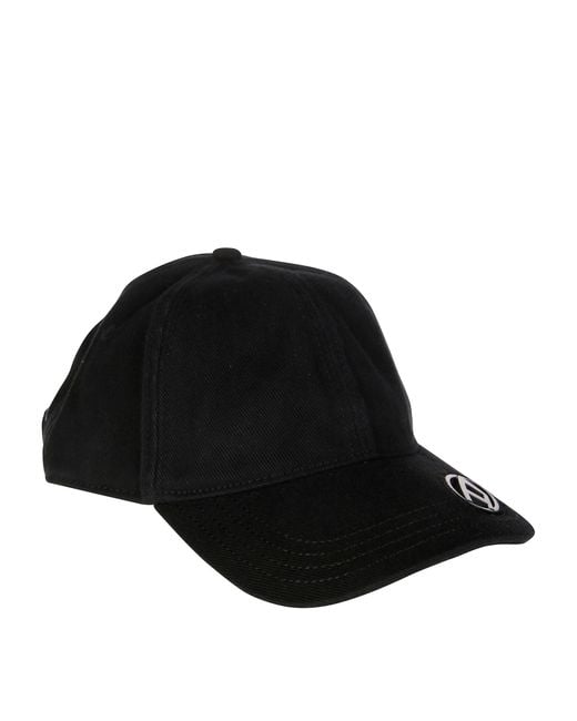 DIESEL Black Linen Baseball Cap for men